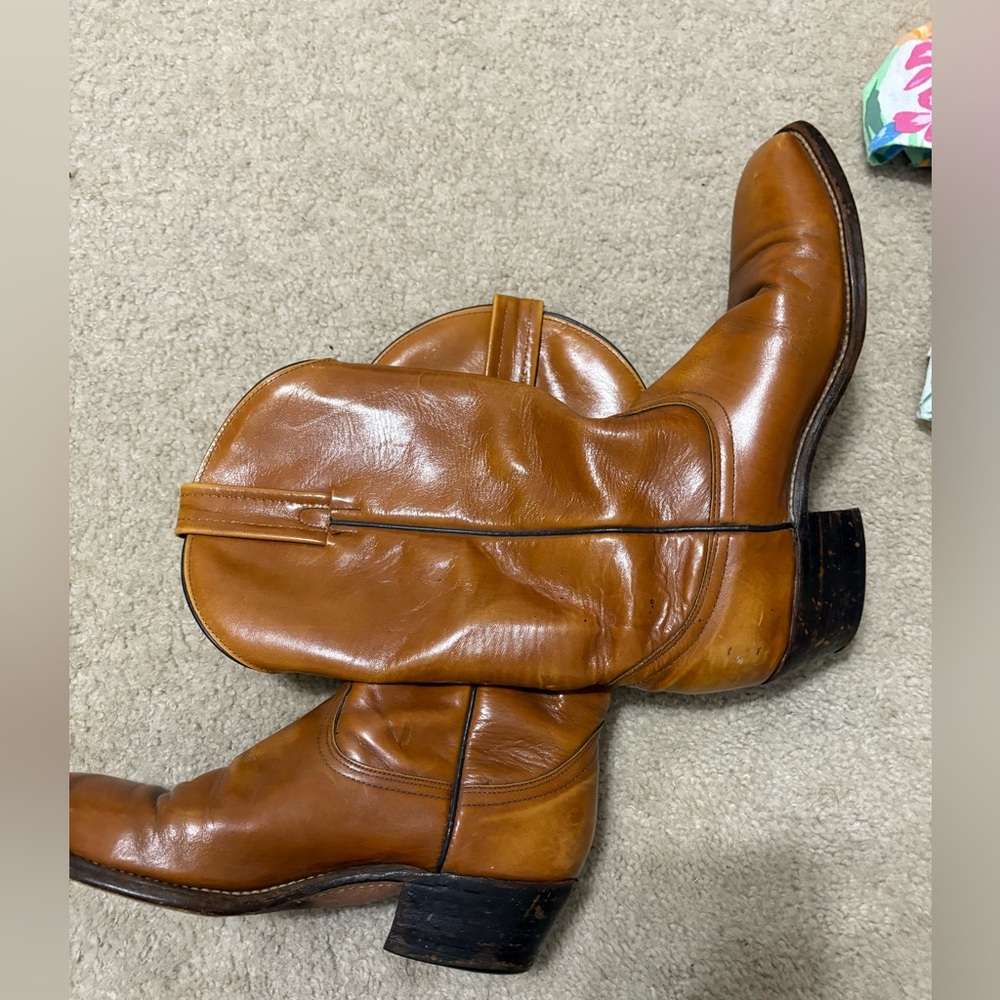 Frye Cognac Brown Leather Western Boots